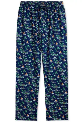 全新带标签 Polo Ralph Lauren 海军风景岛屿船编织睡衣/休闲裤男式 XL — 第 1/4 张图片