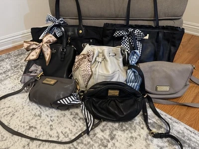 Designer Bag Lot – Marc Jacobs, Coach, Kate Spade – 7 Authentic Leather & Nylon - Image 1 of 4