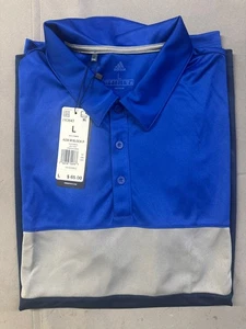 Adidas Mens Merch Block Sport Shirt (A236), Royal/Grey - Picture 1 of 6