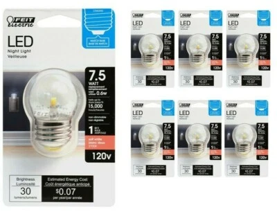 LED Light Bulb E26 Medium 0.6W 120V S11, Feit BP71/2S/827/LED (6-Packs) - Image 1 of 4
