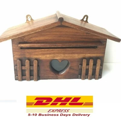Mailbox Made From Teak Wood For Attach Front of House Strong & Durable Letters  - Image 1 of 4