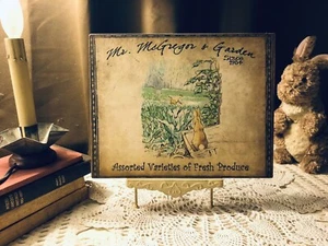 Peter Rabbit, Mr. McGregor's Garden PRIM, Artist Flat Canvas Handmade Sign #3 - Picture 1 of 4