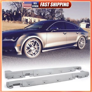 For Audi A7 S7 RS7 12-17 Side Skirts Extension Lip Lower Splitter Grey Unpainted - Picture 1 of 17