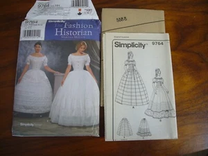 Simplicity 9764 Pattern Fashion Historian Dress Size HH (6-8-10-12-) Uncut - Picture 1 of 1