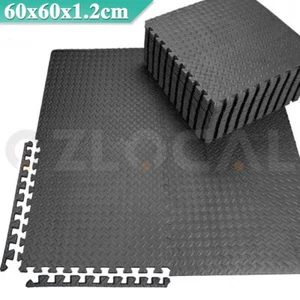 EVA Foam Mat Interlocking Heavy Duty Gym Flooring Floor Mat Tiles Black Grey - Picture 1 of 14
