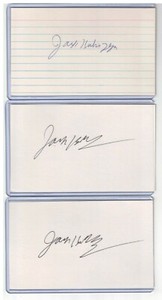 (3) JACK KUBISZYN INDEX CARD SIGNED 1961-62 CLEVELAND INDIANS PSA/DNA CERTIFIED