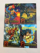 Promo Sheet 1995 Fleer DC Firepower Outburst 4 Card Panel 5x7 Batman Superman