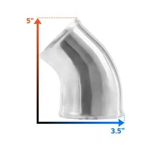3" TO 2.5"  76mm to 63.5mm Cast Aluminum 45 Degree O.D Turbo Elbow Pipe STRONG ! - Bild 1 von 2