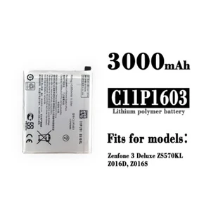 New Battery C11P1603 For ASUS Zenfone 3 Deluxe ZS570KL Z016D Z016S 3000mAh - Picture 1 of 5