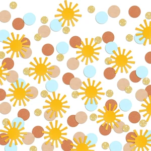 Sun Confetti Here Comes the Son Decor Baby Shower Boys Glitter Table Decoration - Picture 1 of 12