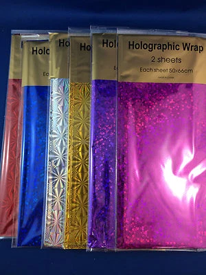 holographic foil sheets 2 pack various colours scrap booking wrapping paper - image 1 of 4