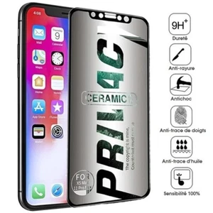 Protection Écran Film Anti-Espion iPhone 16 15 14 13 12 11 SE X 8 7 Pro Max Plus - Photo 1 sur 43
