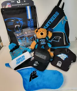 Carolina Panthers Hats, Bags, Decals, Cheerleader Plush, Stocking Fan Bundle - Picture 1 of 24