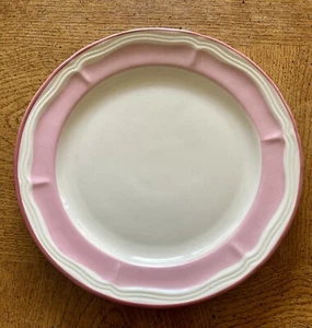 Gibson Housewares Dinner Plate with Pink Edges - Picture 1 of 4