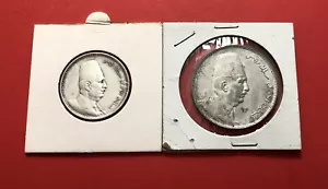 EGYPT-1923-2 VINTAGE SILVER COINS( 5 & 10 PILASTERS$, )KING FUAD….GREAT DEAL. - Picture 1 of 6