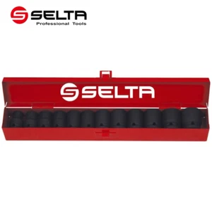Selta Taiwan 12pc 1/2" Dr 6pt Cr-Mo Regular Air Impact Socket Set:10-24mm - Picture 1 of 5