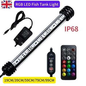 Aquarium Fish Tank Submersible Lights 5050 RGB LED Strip Lights Bar Lamp UK Plug - Picture 1 of 19