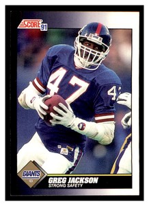 1991 Score #544 GREG JACKSON RC New York Giants ~G3E