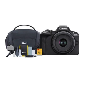 Canon EOS R50 Mirrorless Camera with 18-45mm Lens SD Card and Accessories Bundle - Picture 1 of 10