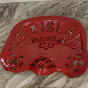 Vintage Antique Cast Iron Tractor Seat Rock Island Plow Company Repainted - Picture 1 of 10