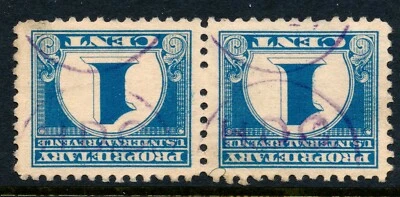 US Revenue Stamp RB65 pair, HDC precancel, possible Hills Drug Co. - Image 1 of 3