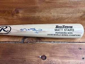 Matt Stairs Philadelphia Phillies firmato Bat Big Stick Rawlings '08 World Series - Foto 1 di 8