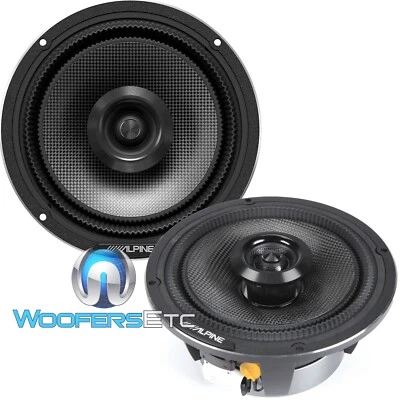 ALPINE HDZ-65 6.5" 2-WAY 300W CARBON COMPOSITE COAXIAL SPEAKERS NEW - Image 1 of 4