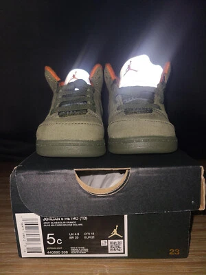 Toddler's Jordan 5 Retro Army Olive/Solar Orange (440890 308) 5C - Image 1 of 4