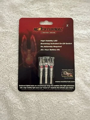Nocturnal NT502 Red Lighted X Nocks NT-502 3pk Hunting Bowhunting Arrow High Vis - Image 1 of 2