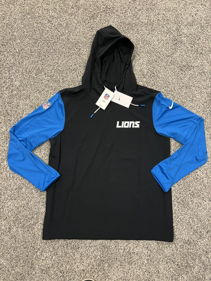 Detroit Lions Nike 2024/25 Sideline Pre-Game Player 1/2-Zip Hoodie Jacket - Image 1 of 4