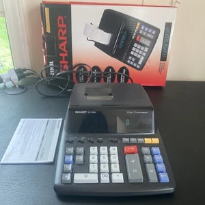 Sharp EL-2196BL Large Desktop Printing Calculator Tested & Working With Manual - Picture 1 of 6