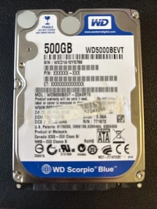 WD Blue Mobile 500GB 2,5" WD5000BEVT HDD SATA 6Gb/s 5400 Festplatte - Imagen 1 de 2