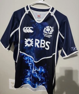 Scotland Sevens Rugby Jersey Mens Large Blue Swirl Home SS Canterbury, Medium - Picture 1 of 3