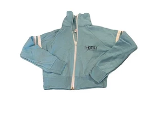Children’s Teal Acrylic Vintage 90s Hood College Zoo Up Jacket Medium - Picture 1 of 3