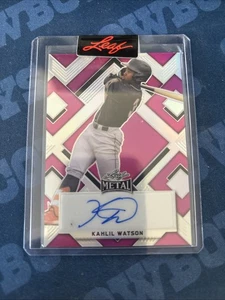 2022 Leaf Metal Kahlil Watson Pink 4/5 Auto #BA-KW1 1175 - Picture 1 of 2