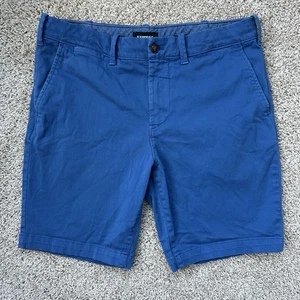 Express Men Stretch Slim Above the Knee 9" Inseam Shorts Size 33 Blue - Picture 1 of 7