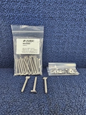 (QTY 20) Unirac 330050S: 1/4" x 2" SolarMount Integrated Bonding T-Bolt & Nut