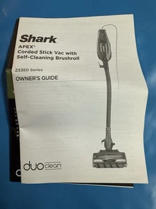 Shark APEX Cordless Stick Vacuum ZS360 Owners Guide Booklet - Picture 1 of 3