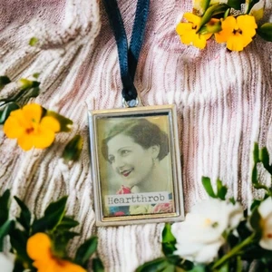 New Silver Heartthrob Variety is the Spice in Life 1920's Woman Face Frame Charm - Picture 1 of 2