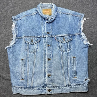 Chaqueta de mezclilla Levis de colección para hombre XL lavado ligero 70507 corte de socorro EE. UU. 90 grunge Foto 1 de 4