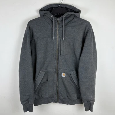 Men’s Y2K Carhartt Full Zip Jacket / With Hood / Grey / Size Medium - Image 1 of 4