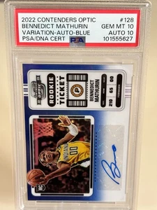 2022-23 Contenders Optic - Rookie Ticket Bennedict Mathurin Blue /49 PSA 10 (RC) - Picture 1 of 3