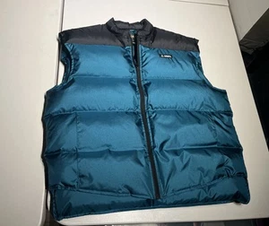 Gerry Vest Men’s XL Goose Down Green Black USA Made Nylon Super Slip - Picture 1 of 8