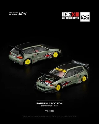 POP RACE INDONESIA DIECAST EXPO 2025 HONDA PANDEM CIVIC EG6 SHARKMOUTH SEALED - Image 1 of 3