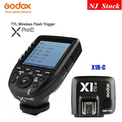 Godox XPro-C TTL Studio Strobe Head Transmitter X1R-C Receiver For Canon Camera - Image 1 of 4