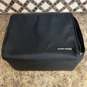 Vtg Case Logic 30 CD/Game Carrying Case W Strap Storage/Travel Zip Hard Plastic - Picture 1 of 6