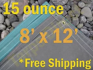 Telo verde cotone tela 8 piedi x 12 piedi 15 oz resistente all'acqua trattato traspirante - Foto 1 di 2