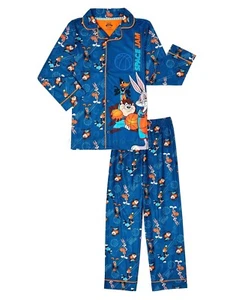 Space Jam A New Legacy 2 Boys Pajamas Size 4-12 Shirt Pants Set Tune Squad Girls - Picture 1 of 3