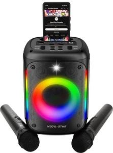 Vocal-Star VS-275 Karaoke Machine Bluetooth Led Light Effects 2 Microphones XD - Picture 1 of 11