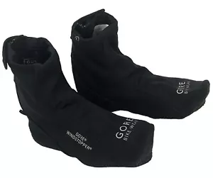 Gore Wear Bike Windstopper Shoe Covers Reflective Back Zip Black Mens Sz 9-10.5 - Picture 1 of 11